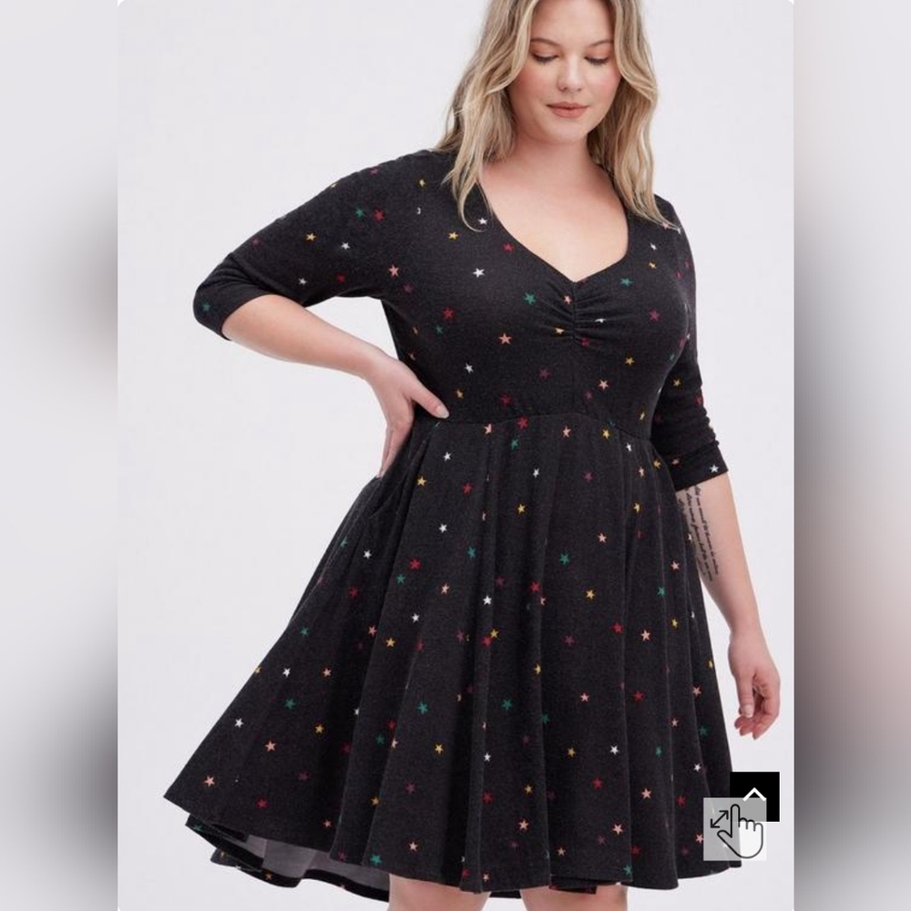 Torrid Rainbow Stars Super Soft Skater Mini Dress 3x